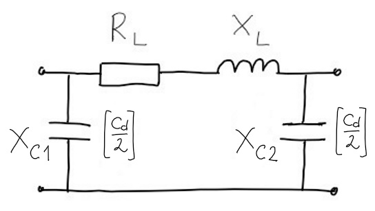 Ekvivalentskjema luftlinje uten driftskapasitans